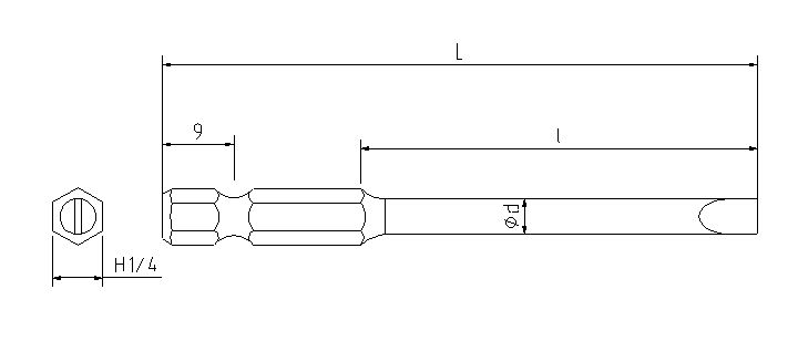 SH6.35一字起子頭帶變徑